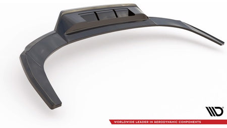 Maxton Central Rear Splitter (With Vertical Bars) Audi A3 S-Line Sedan 8Y - Gloss Black