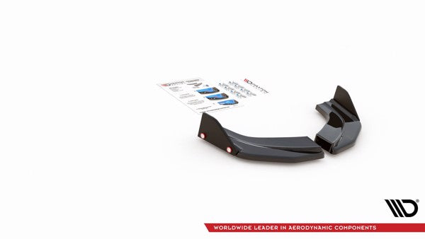 Maxton Rear Side Splitters + Flaps V.6 Hyundai I30 N Mk3 Hatchback - Gloss Black