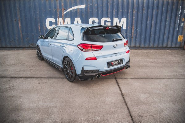 Maxton Rear Side Splitters + Flaps V.6 Hyundai I30 N Mk3 Hatchback - Gloss Black