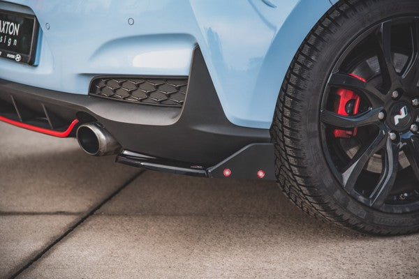 Maxton Rear Side Splitters + Flaps V.6 Hyundai I30 N Mk3 Hatchback - Gloss Black