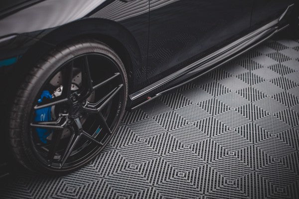 Maxton Side Skirts Diffusers V.1 Volkswagen Golf R Mk8 - Gloss Black