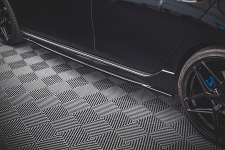 Maxton Side Skirts Diffusers V.1 Volkswagen Golf R Mk8 - Gloss Black