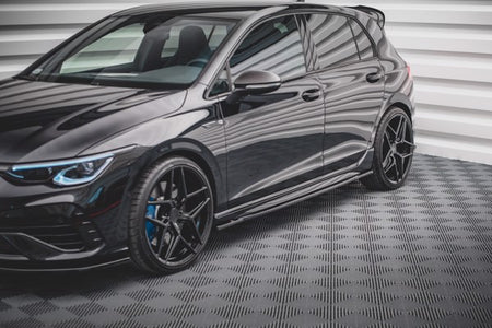 Maxton Side Skirts Diffusers V.1 Volkswagen Golf R Mk8 - Gloss Black