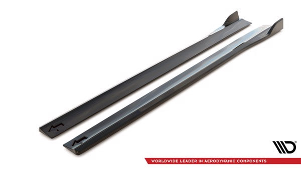 Maxton Side Skirts Diffusers Porsche Macan Mk1 Facelift - Gloss Black