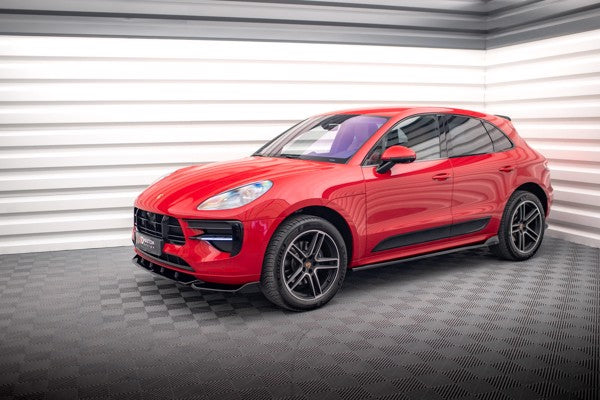 Maxton Side Skirts Diffusers Porsche Macan Mk1 Facelift - Gloss Black