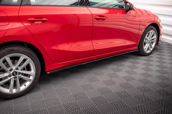 Maxton Side Skirts Diffusers Audi A3 8Y - Gloss Black