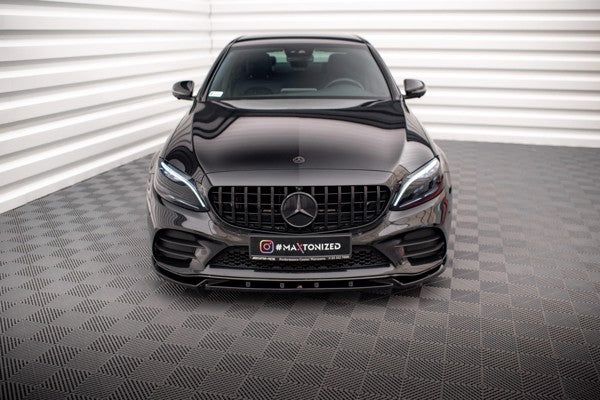Maxton Front Splitter V.2 Mercedes-Benz C Amg Line / C43 Amg Sedan / Coupe W205 / C205 Facelift - Gloss Black