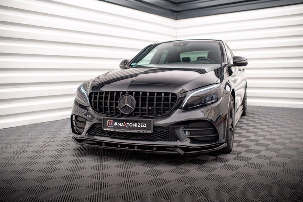 Maxton Front Splitter V.2 Mercedes-Benz C Amg Line / C43 Amg Sedan / Coupe W205 / C205 Facelift - Gloss Black