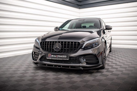 Maxton Front Splitter V.2 Mercedes-Benz C Amg Line / C43 Amg Sedan / Coupe W205 / C205 Facelift - Gloss Black