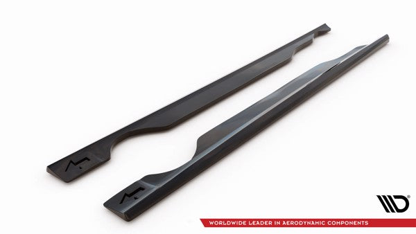 Maxton Side Skirts Diffusers Volvo Xc60 R-Design Mk1 Facelift - Gloss Black
