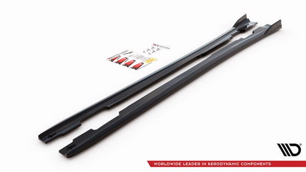 Maxton Side Skirts Diffusers V.1 Mercedes-Benz A W176 - Gloss Black