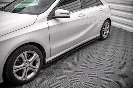 Maxton Side Skirts Diffusers V.1 Mercedes-Benz A W176 - Gloss Black