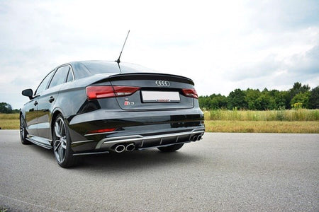 Maxton Central Rear Splitter Audi S3 8V Fl Hatchback / Sportback / Sedan - Gloss Black