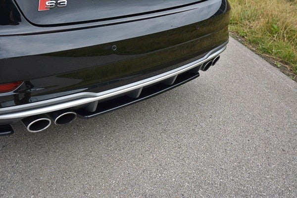 Maxton Central Rear Splitter Audi S3 8V Fl Hatchback / Sportback / Sedan - Gloss Black