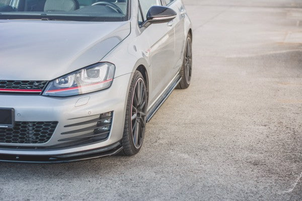 Maxton Side Skirts Diffusers V.2 VW Golf 7 Gti (Narrow) - Gloss Black