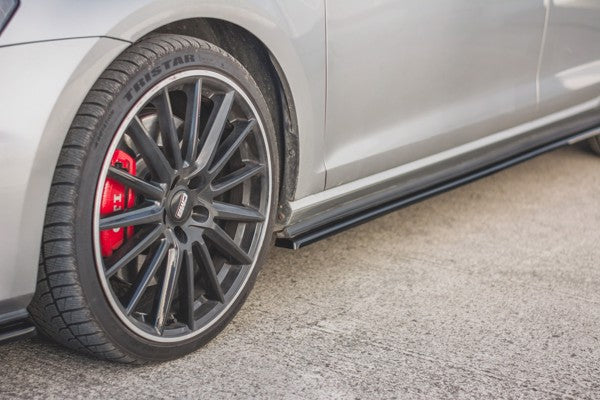 Maxton Side Skirts Diffusers V.2 VW Golf 7 Gti (Narrow) - Gloss Black