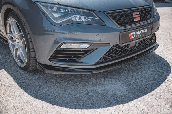 Maxton Front Splitter V.5 Seat Leon Cupra / Fr Mk3 Fl - Gloss Black