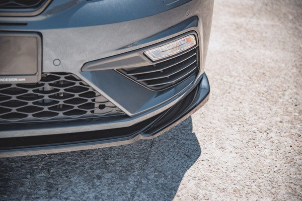 Maxton Front Splitter V.5 Seat Leon Cupra / Fr Mk3 Fl - Gloss Black