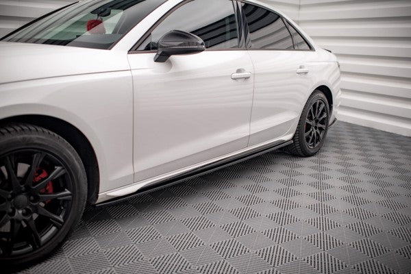 Maxton Side Skirts Diffusers Audi A4 B9 Facelift - Gloss Black
