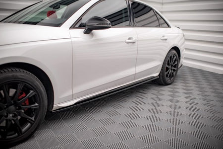 Maxton Side Skirts Diffusers Audi A4 B9 Facelift - Gloss Black