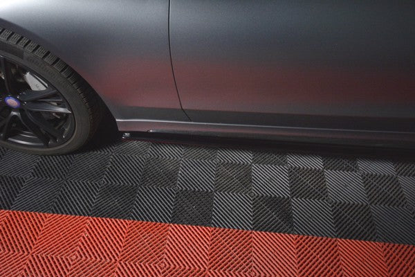 Maxton Side Skirts Diffusers Mercedes- Benz C-Class W205 Coupe Amg-Line - Gloss Black