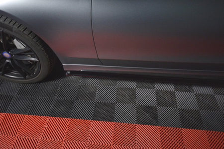 Maxton Side Skirts Diffusers Mercedes- Benz C-Class W205 Coupe Amg-Line - Gloss Black