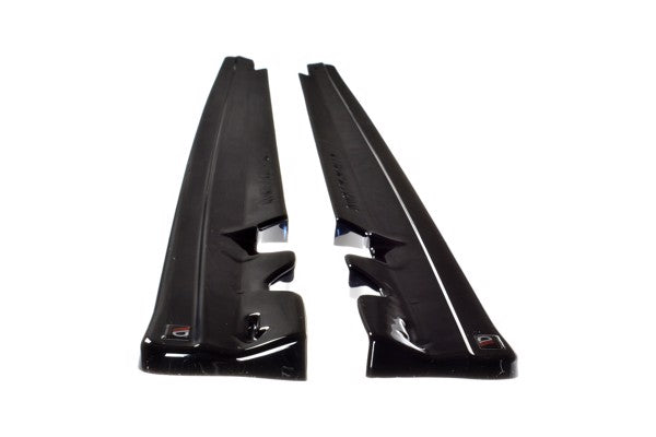 Maxton Side Skirts Diffusers Mercedes- Benz C-Class W205 Coupe Amg-Line - Gloss Black