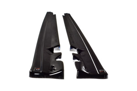 Maxton Side Skirts Diffusers Mercedes- Benz C-Class W205 Coupe Amg-Line - Gloss Black