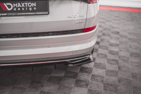 Maxton Rear Side Splitters Skoda Kodiaq Mk1 Sportline - Gloss Black