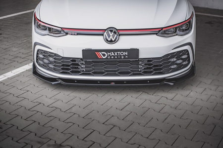 Maxton Front Splitter + Flaps V.2 Volkswagen Golf 8 Gti - Gloss Black