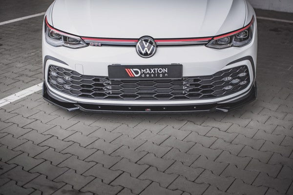 Maxton Front Splitter + Flaps V.2 Volkswagen Golf 8 Gti - Gloss Black