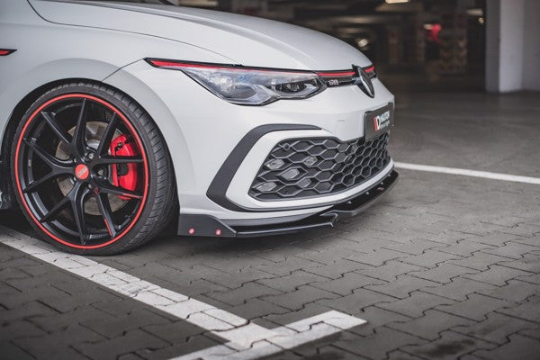 Maxton Front Splitter + Flaps V.2 Volkswagen Golf 8 Gti - Gloss Black