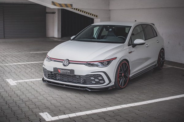 Maxton Front Splitter + Flaps V.2 Volkswagen Golf 8 Gti - Gloss Black