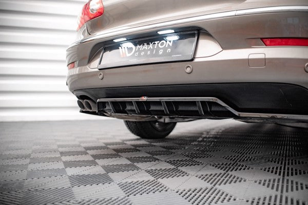 Maxton Central Rear Splitter (With Vertical Bars) Volkswagen Passat Cc - Gloss Black