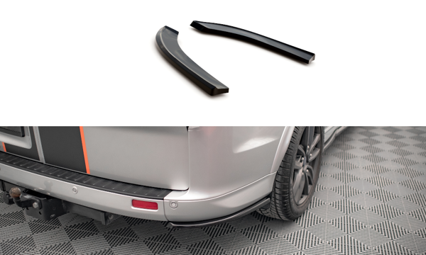 Maxton Rear Side Splitters Ford Transit Custom St-Line Mk1 Facelift - Gloss Black