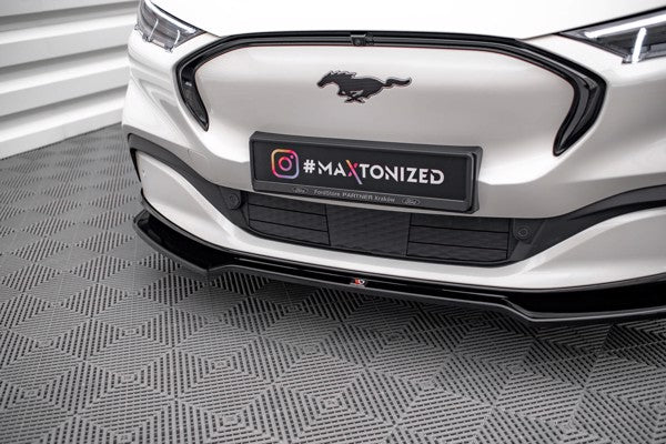 Maxton Front Splitter V.2 Ford Mustang Mach-E Mk1 - Gloss Black