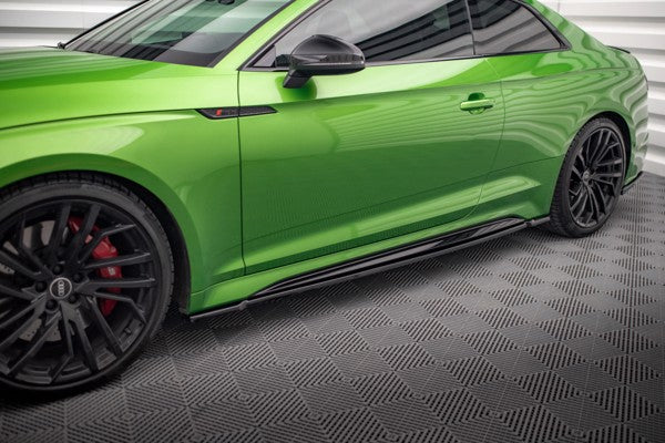 Maxton Side Skirts Diffusers Audi RS5 Coupe F5 Facelift - Gloss Black