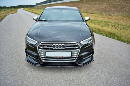 Maxton Front Splitter V.1 Audi S3 / A3 S-Line 8V Fl  - Gloss Black