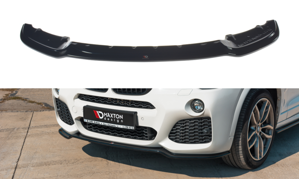 Maxton Front Splitter For BMW X3 F25 M-Pack Facelift - Gloss Black