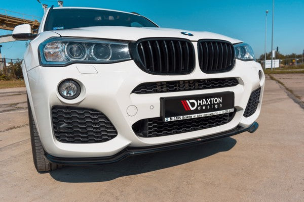 Maxton Front Splitter For BMW X3 F25 M-Pack Facelift - Gloss Black