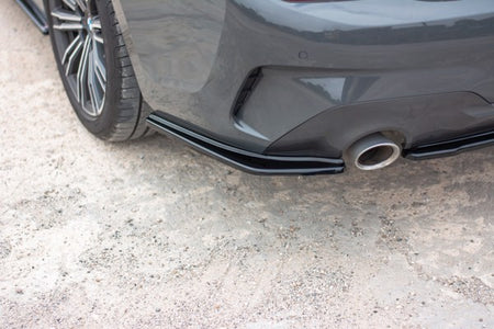 Maxton Rear Side Splitters For BMW 3 G20 M-Pack - Gloss Black