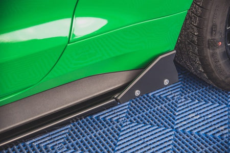 Maxton Side Skirts Diffusers + Flaps Ford Mustang Gt Mk6 Facelift - Gloss Black