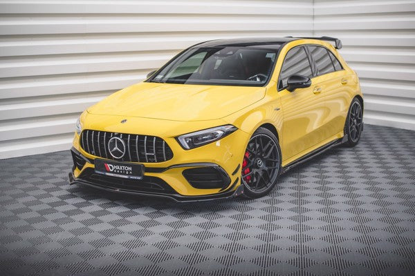 Maxton Front Splitter + Flaps V.3 Mercedes-Amg A45 S - Gloss Black