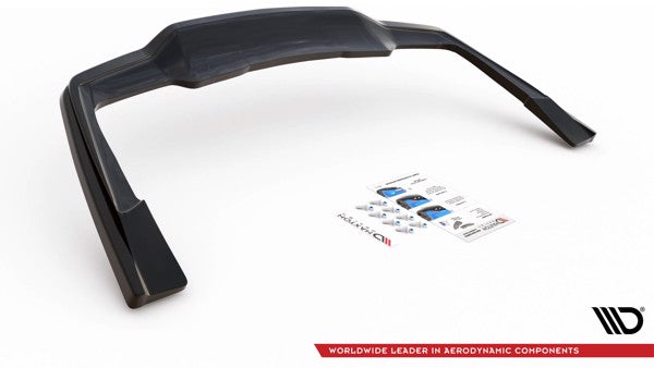 Maxton Central Rear Splitter (With Vertical Bars) Mercedes-Amg C 63Amg Coupe Amg Aero Pack C205 Facelift - Gloss Black