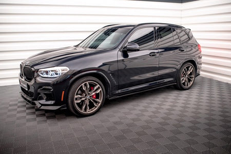 Maxton Side Skirts Diffusers V.2  BMW X3 M40D / M40I / M-Pack G01  - Gloss Black