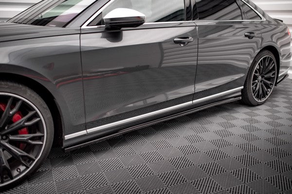 Maxton Side Skirts Diffusers Audi S8 D5 - Gloss Black