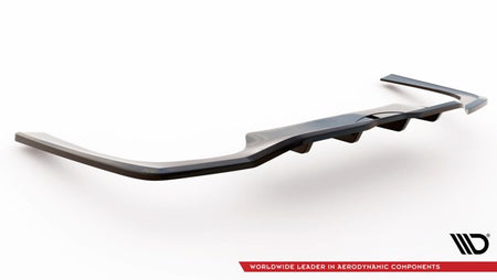 Maxton Central Rear Splitter (With Vertical Bars) Mercedes-Benz C Amg-Line W206 - Gloss Black