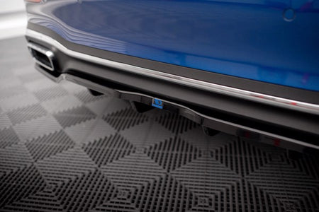 Maxton Central Rear Splitter (With Vertical Bars) Mercedes-Benz C Amg-Line W206 - Gloss Black