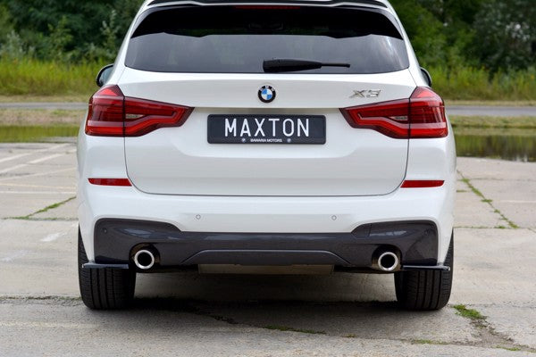Maxton Rear Side Splitters For BMW X3 G01 M-Pack - Gloss Black