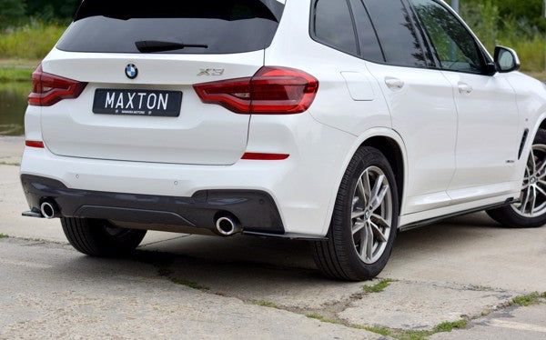 Maxton Rear Side Splitters For BMW X3 G01 M-Pack - Gloss Black